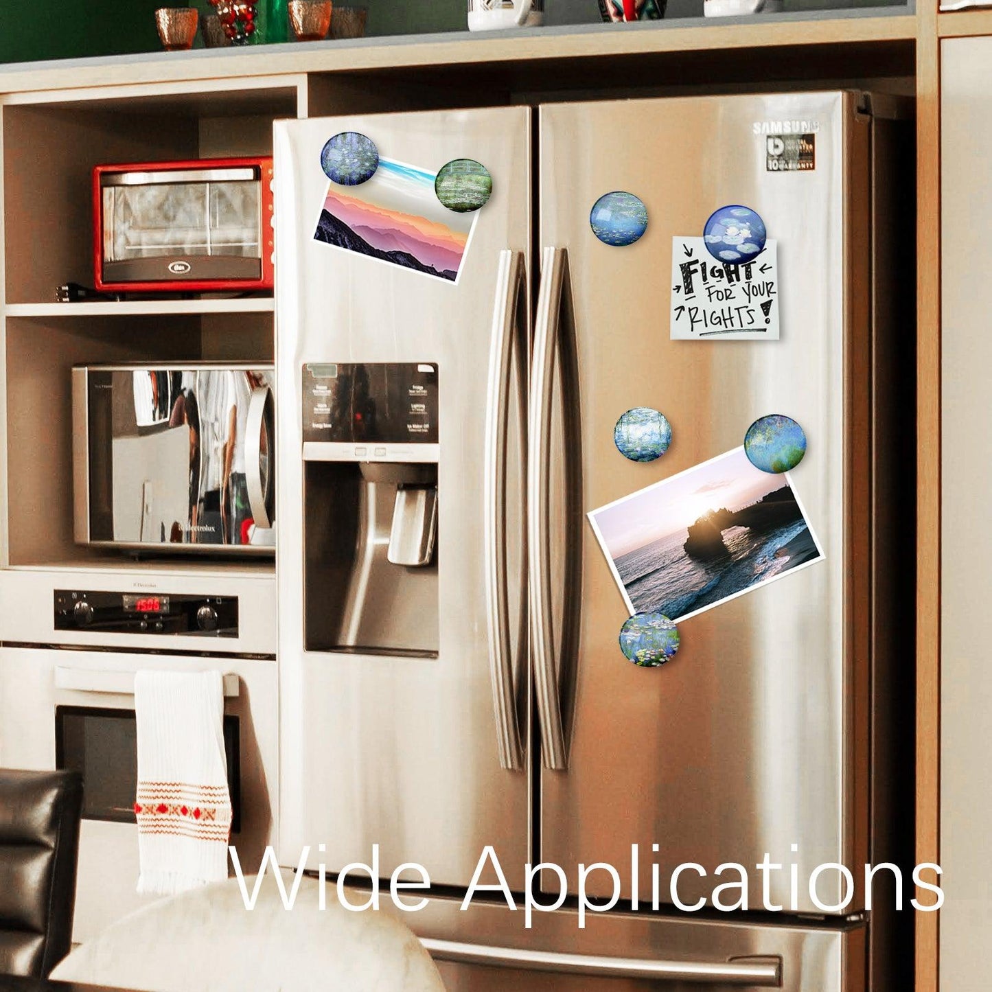 12Pcs Round Art Refrigerator Magnet (Claude Monet Print) - Berkin Arts