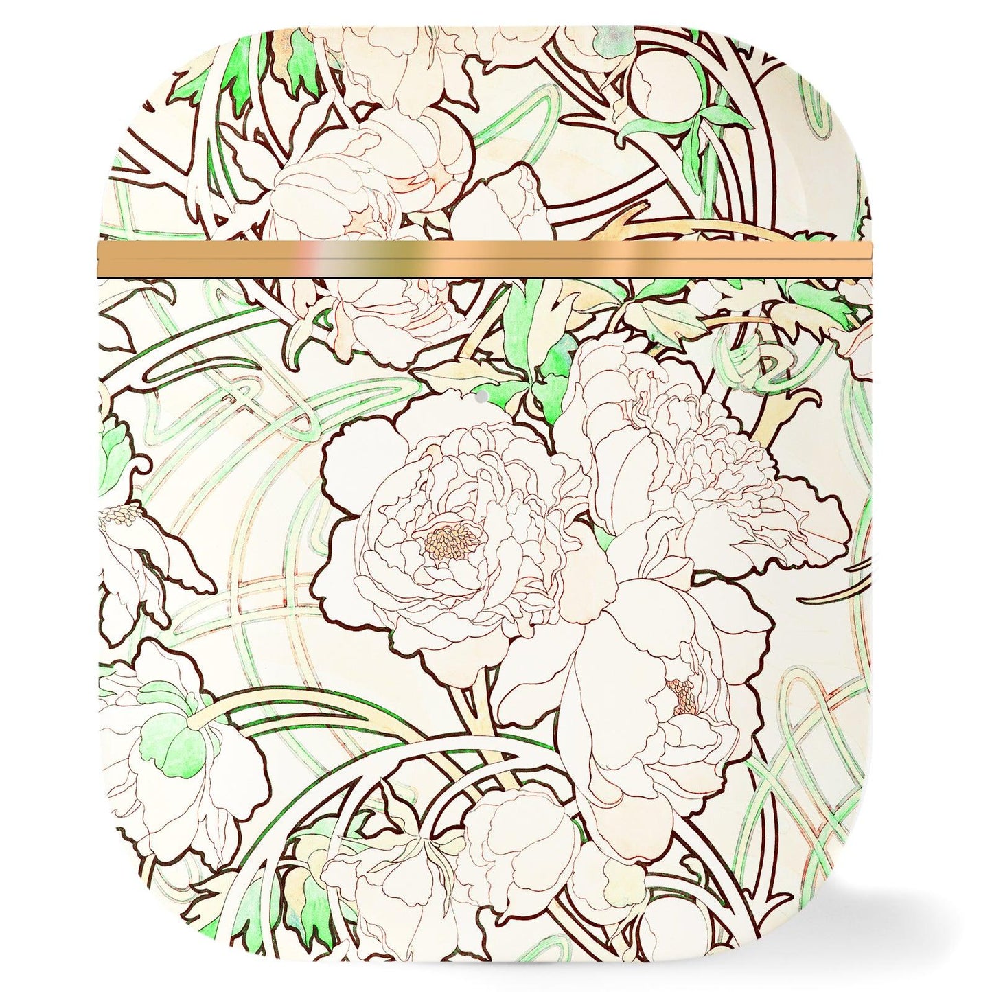 AirPods 1st/ 2nd Generation Art Flower Cover (Peonies by Alphonse Mucha) - Berkin Arts