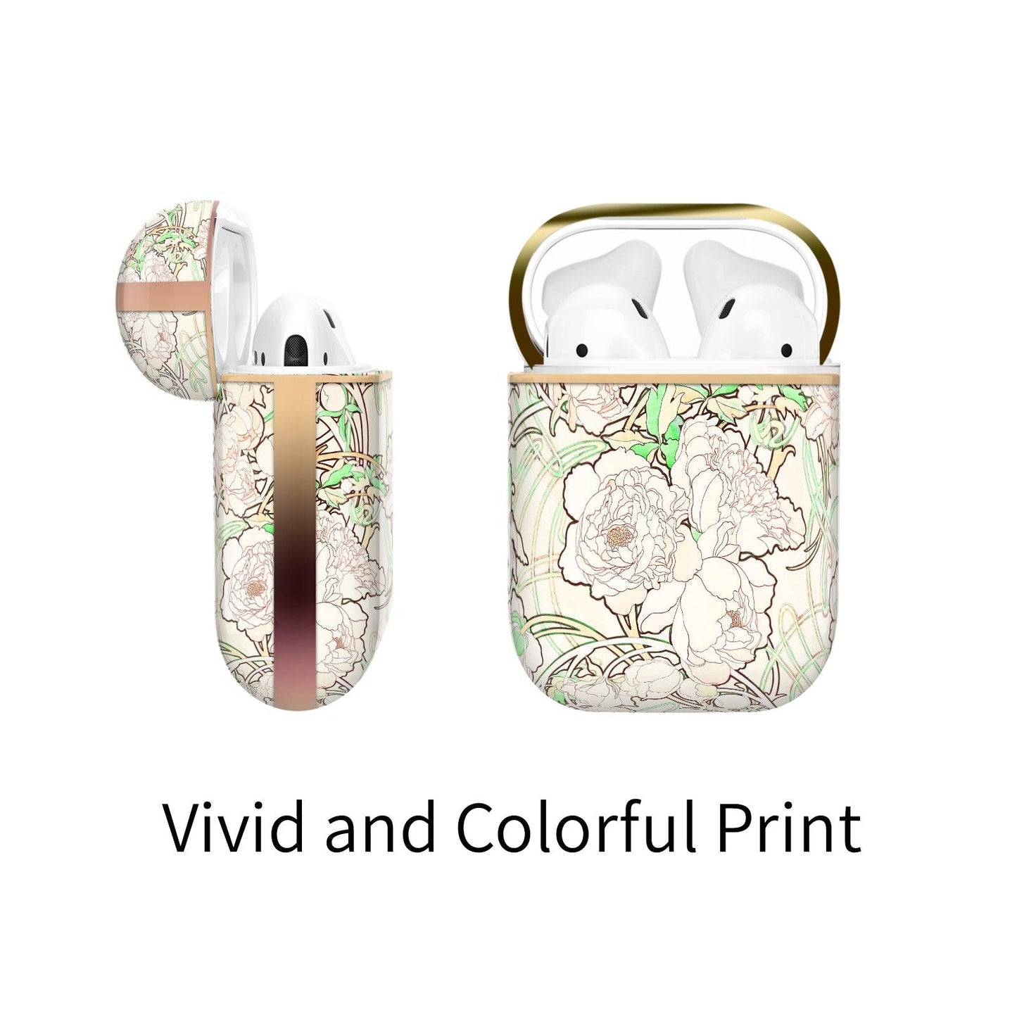 AirPods 1st/ 2nd Generation Art Flower Cover (Peonies by Alphonse Mucha) - Berkin Arts