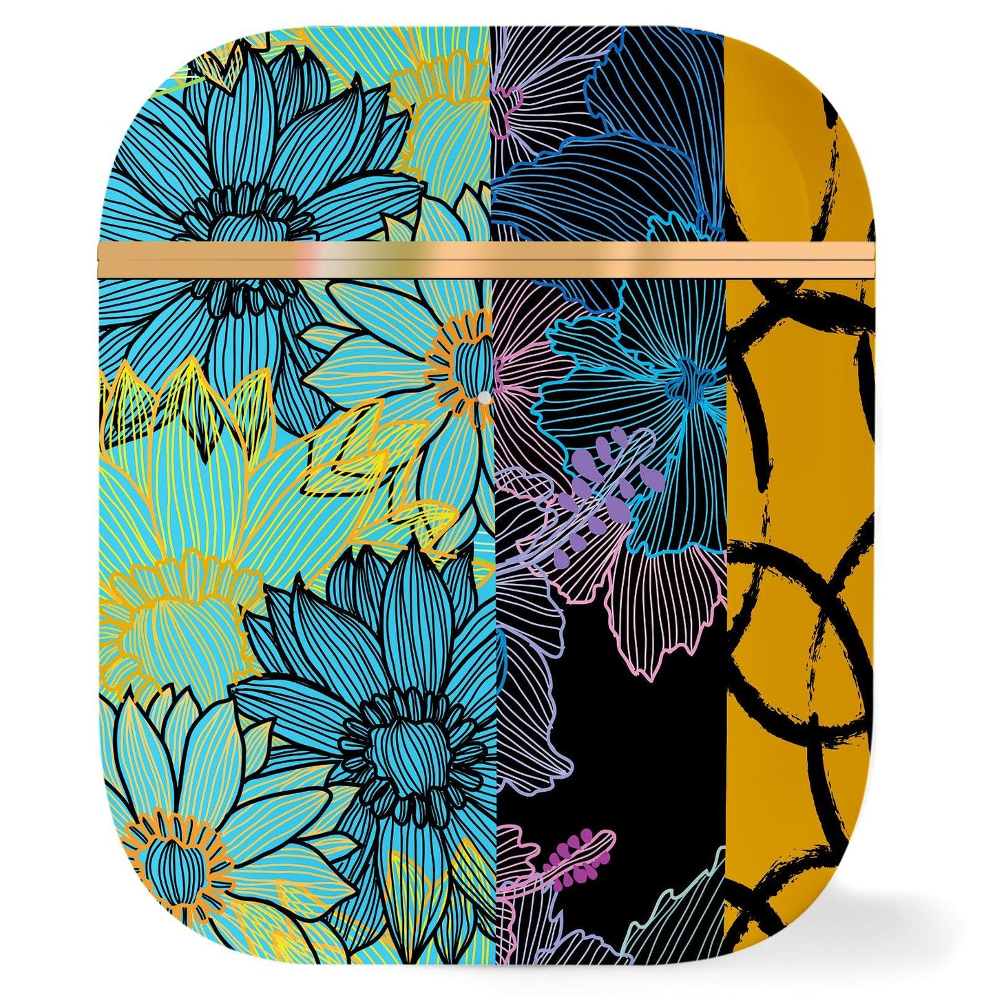 AirPods 1st/ 2nd Generation Contemporary Cover, Hibiscus and Sunflower - Berkin Arts