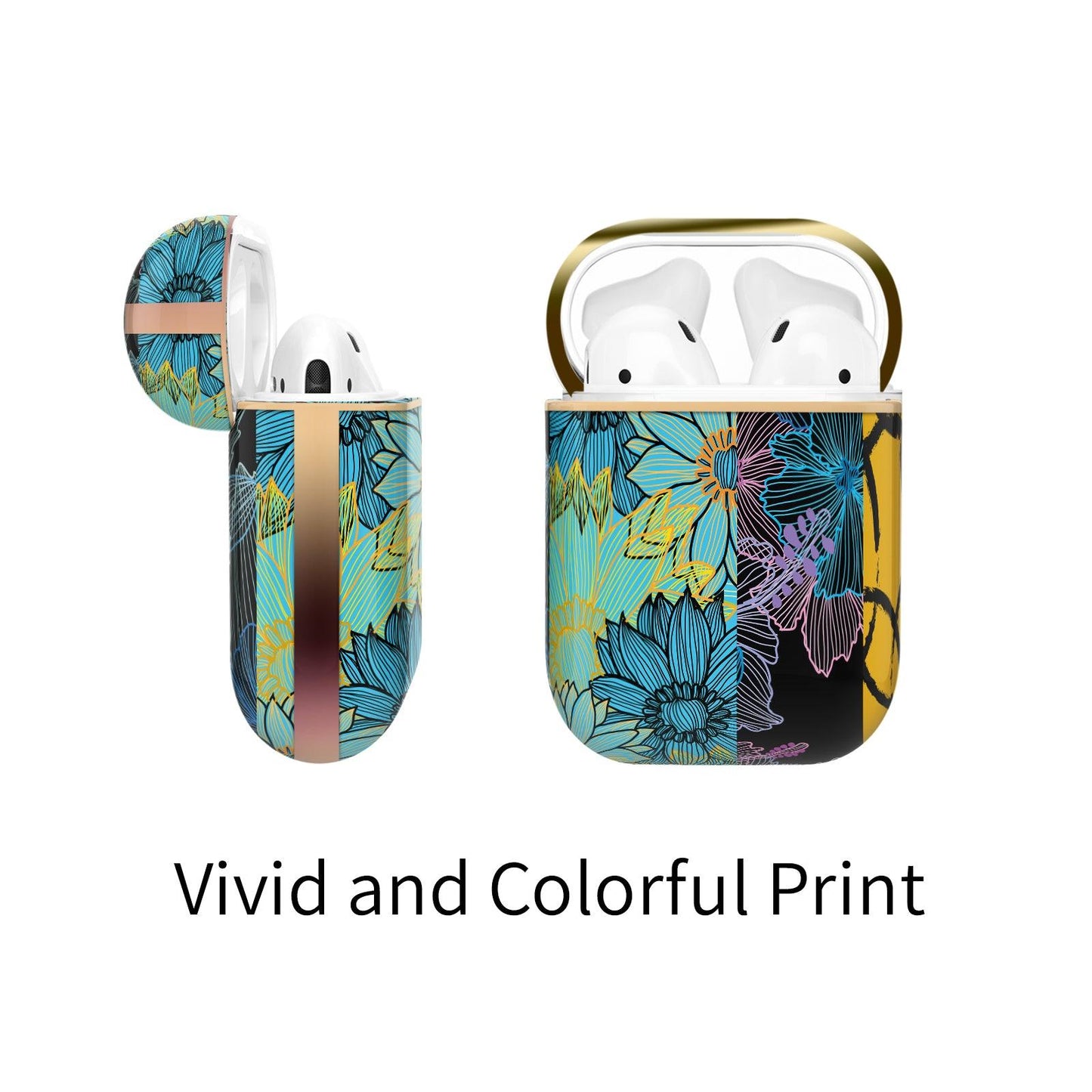 AirPods 1st/ 2nd Generation Contemporary Cover, Hibiscus and Sunflower - Berkin Arts