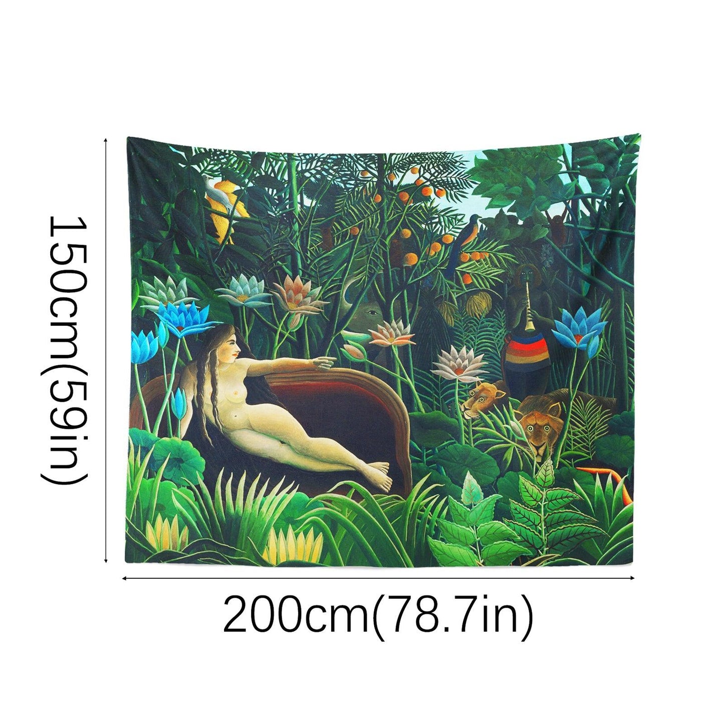 Art Abstract Tapestry (The Dream by Henri Rousseau) - Berkin Arts