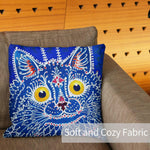 Art Animal Throw Pillow Covers Pack of 2 18x18 Inch (A Cat in Gothic Style by Louis Wain) - Berkin Arts