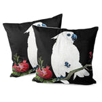 Art Animal Throw Pillow Covers Pack of 2 18x18 Inch (Cockatoo and Pomegranate by Ohara Koson) - Berkin Arts