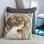 Art Decor Throw Pillow Covers Pack of 2 18x18 Inch (Primrose by Alphonse Mucha) - Berkin Arts