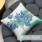 Art Flower Throw Pillow Covers Pack of 2 18x18 Inch (Irises by Vincent Van Gogh) - Berkin Arts