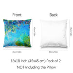 Art Flower Throw Pillow Covers Pack of 2 18x18 Inch (Wisteria by Claude Monet) - Berkin Arts