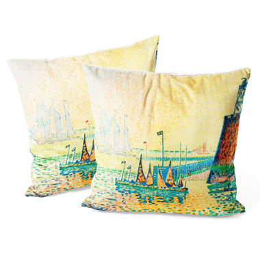 Art Landscape Throw Pillow Covers Pack of 2 18x18 Inch (Evening by Paul Signac) - Berkin Arts