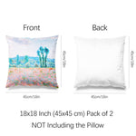 Art Landscape Throw Pillow Covers Pack of 2 18x18 Inch (Poppy Field by Claude Monet) - Berkin Arts