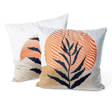 Boho Throw Pillow Covers Pack of 2 18x18 Inch (Rising Sun) - Berkin Arts