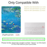 iPad Pro 2nd/3rd/4th Generation Art Flower Case (11 Inch) (Monet-Waterlilies) - Berkin Arts