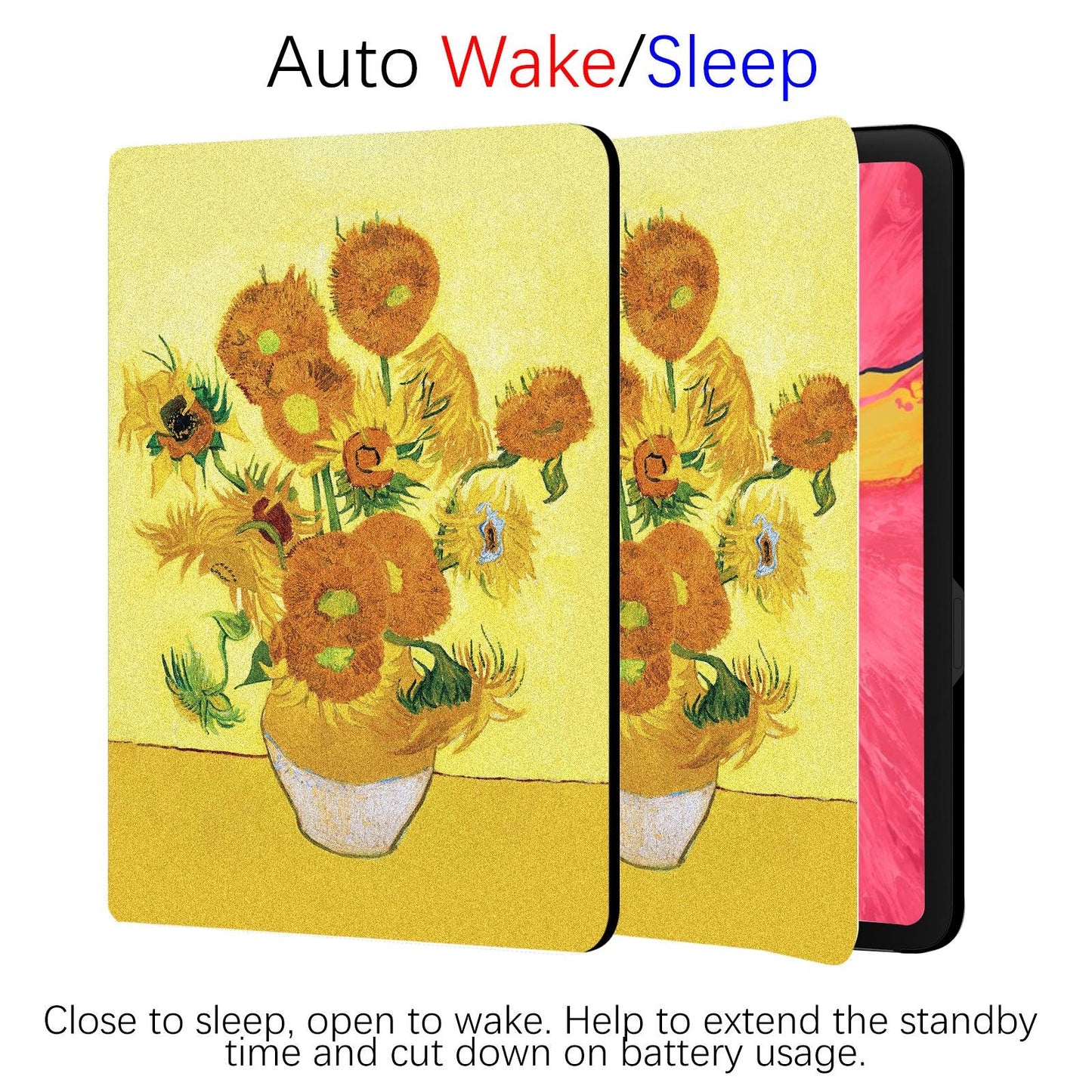 iPad Pro 2nd/3rd/4th Generation Art Flower Case (11 Inch) (Van Gogh-Sunflower) - Berkin Arts