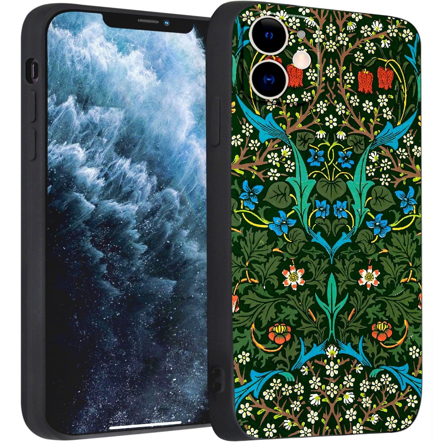 iPhone 11 Cute Silicone Case(Blackthorn by William Morris) - Berkin Arts