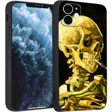 iPhone 11 Cute Silicone Case(Head of a Skeleton with a Burning Cigarette by Vincent Van Gogh) - Berkin Arts