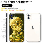 iPhone 11 Cute Silicone Case(Head of a Skeleton with a Burning Cigarette by Vincent Van Gogh) - Berkin Arts