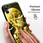 iPhone 11 Cute Silicone Case(Head of a Skeleton with a Burning Cigarette by Vincent Van Gogh) - Berkin Arts