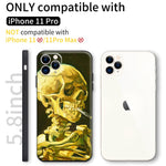 iPhone 11 Pro Cute Silicone Case(Head of a Skeleton with a Burning Cigarette by Vincent Van Gogh) - Berkin Arts