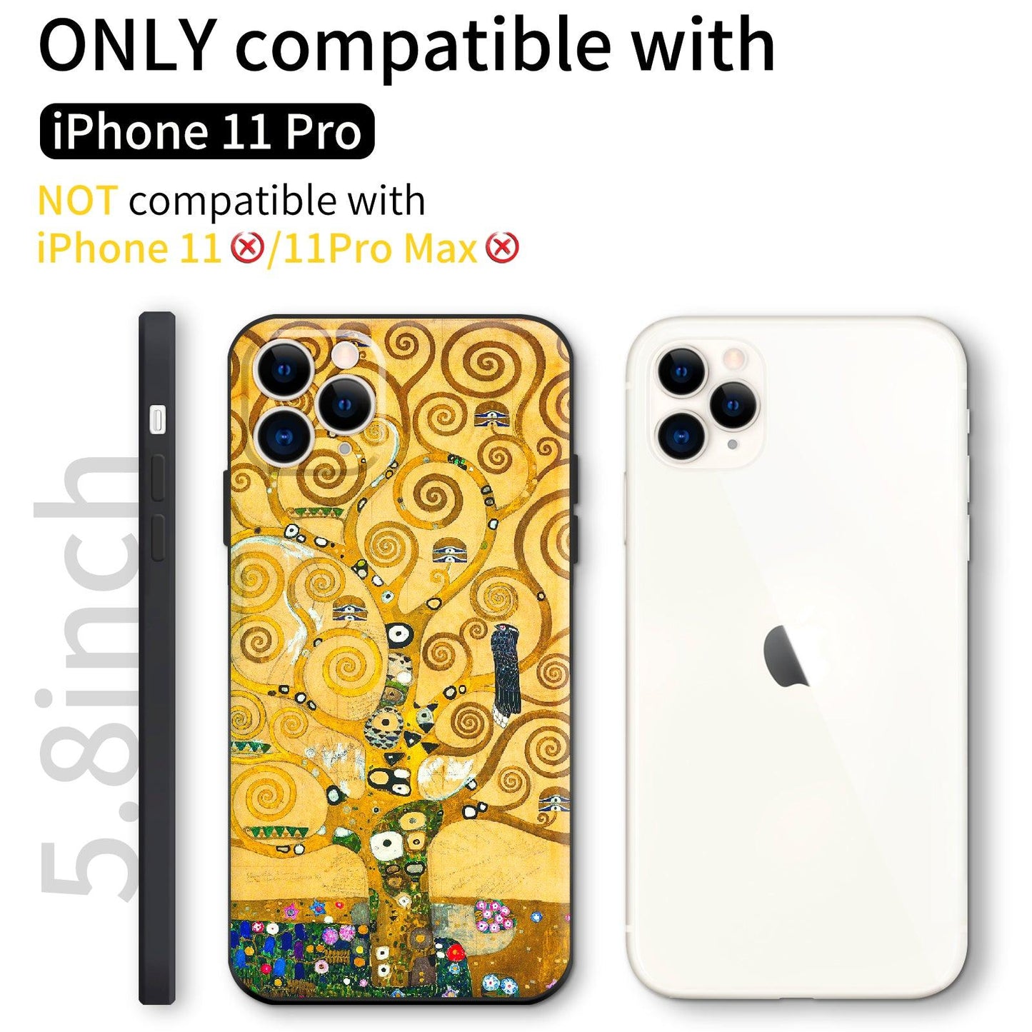 iPhone 11 Pro Cute Silicone Case(Tree of Life by Gustav Klimt) - Berkin Arts