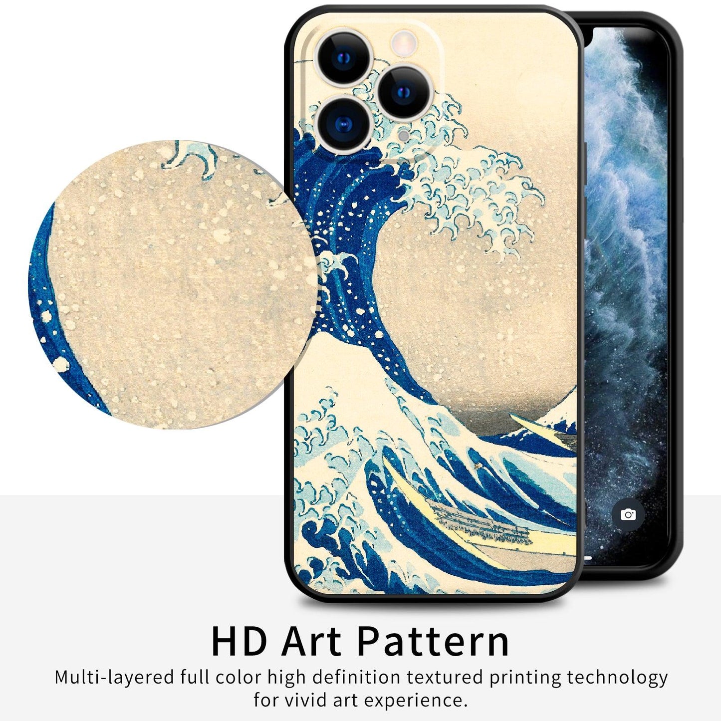 iPhone 11 Pro Cute Silicone Case(Under The Wave Off Kanagawa The Great Wave by Katsushika Hokusai) - Berkin Arts