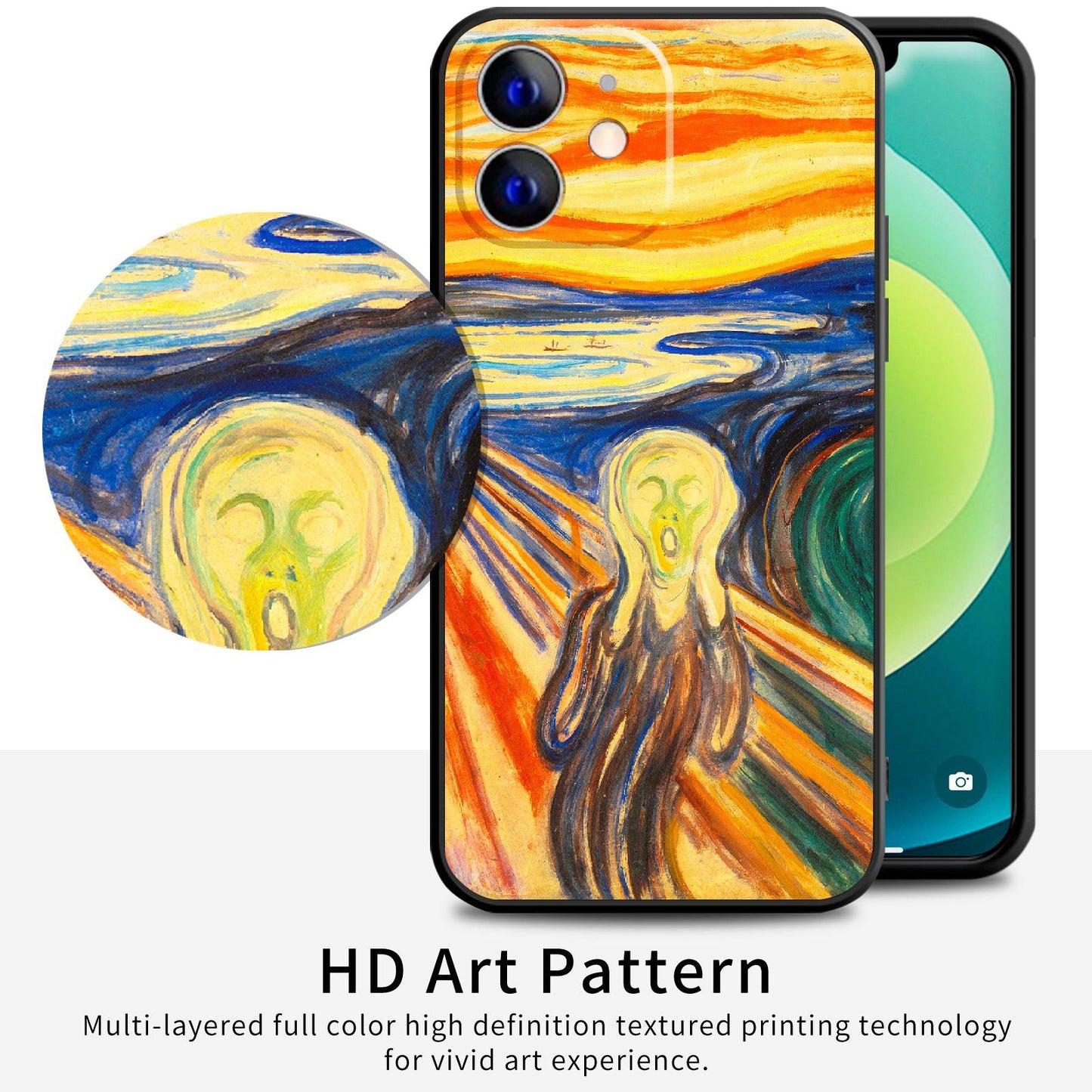 iPhone 12 Mini Silicone Case(The Scream by Edvard Munch) - Berkin Arts