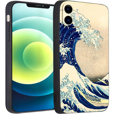 iPhone 12 Mini Silicone Case(Under The Wave Off Kanagawa The Great Wave by Katsushika Hokusai) - Berkin Arts