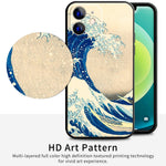 iPhone 12 Mini Silicone Case(Under The Wave Off Kanagawa The Great Wave by Katsushika Hokusai) - Berkin Arts