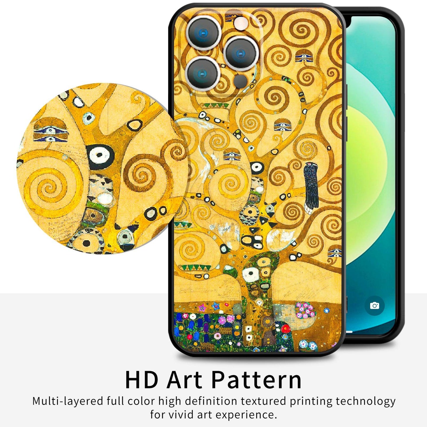 iPhone 12 Pro Max Silicone Case(Tree of Life by Gustav Klimt) - Berkin Arts