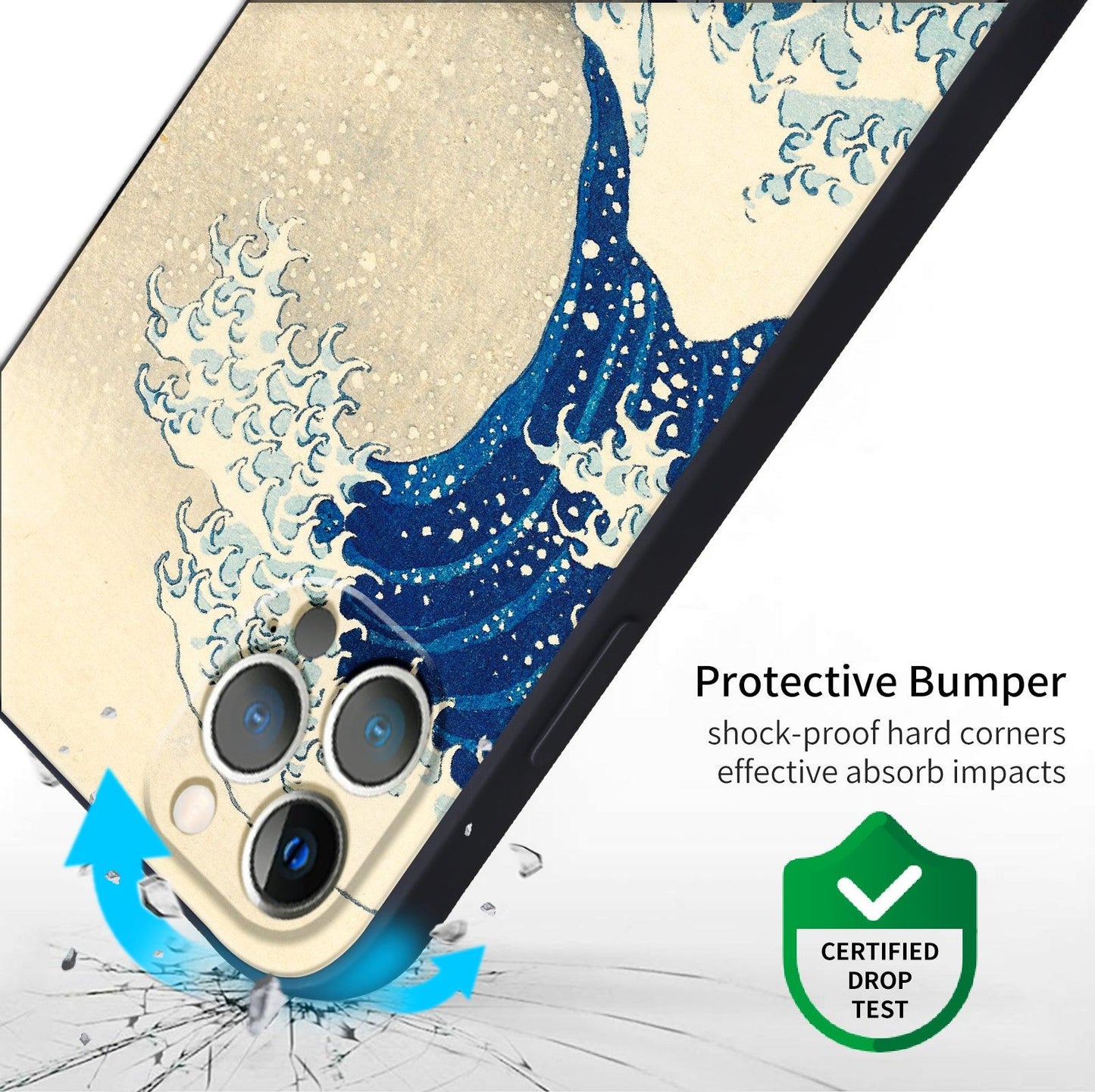 iPhone 12 Pro Max Silicone Case(Under The Wave Off Kanagawa The Great Wave by Katsushika Hokusai) - Berkin Arts