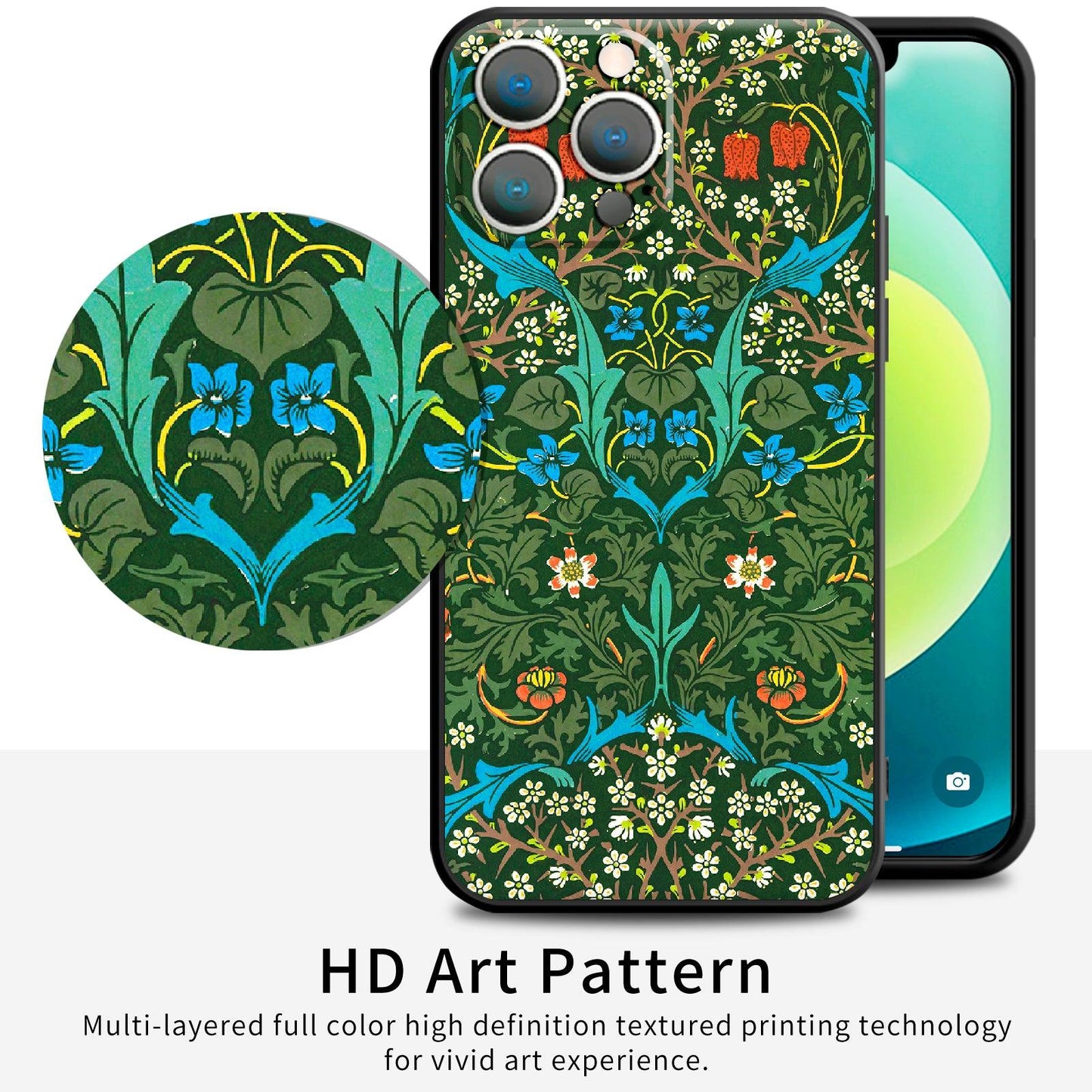 iPhone 12 Pro Silicone Case(Blackthorn by William Morris) - Berkin Arts