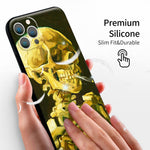 iPhone 12 Pro Silicone Case(Head of a Skeleton with a Burning Cigarette by Vincent Van Gogh) - Berkin Arts