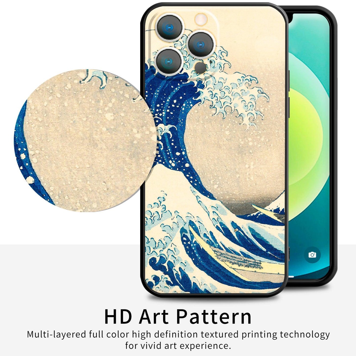 iPhone 12 Pro Silicone Case(Under The Wave Off Kanagawa The Great Wave by Katsushika Hokusai) - Berkin Arts