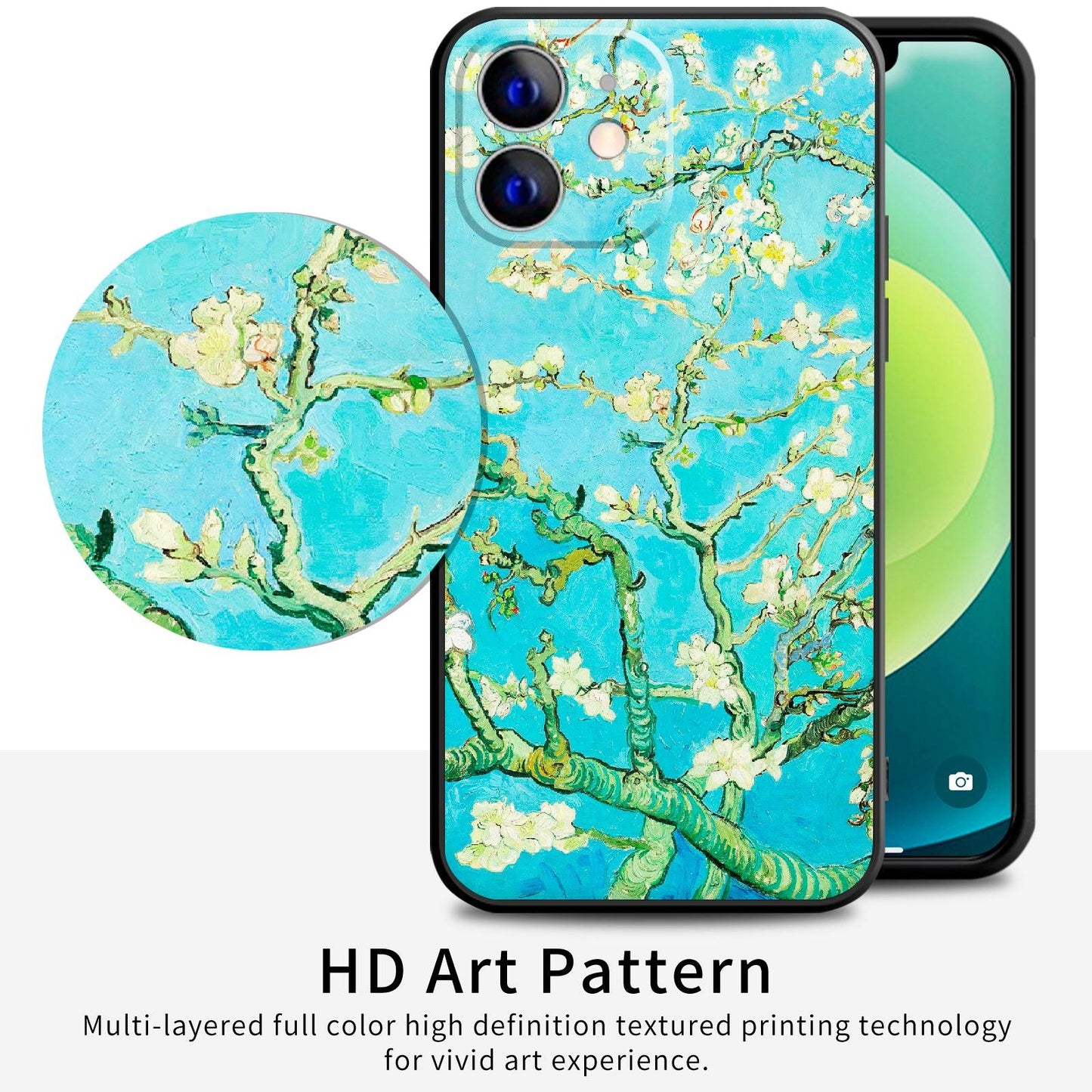 iPhone 12 Silicone Case(Almond blossom by Vincent van Gogh) - Berkin Arts