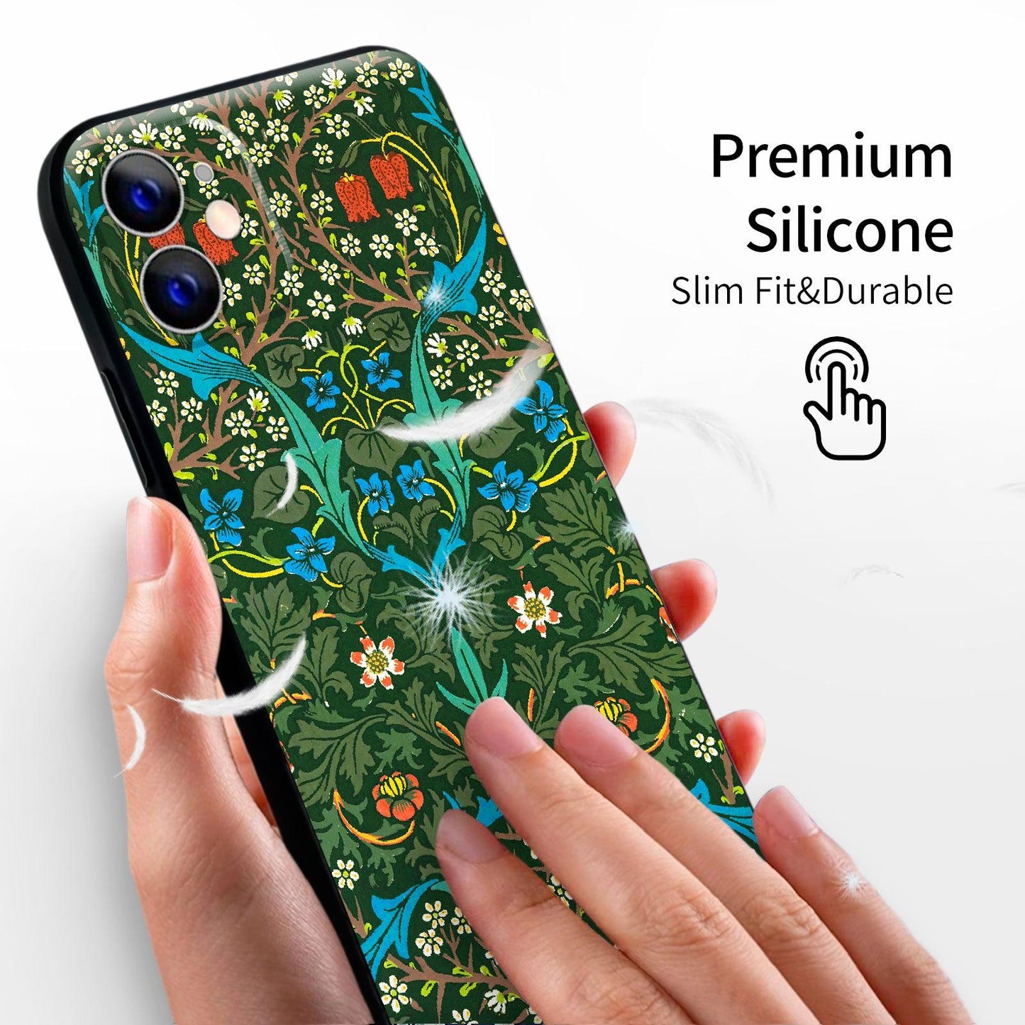 iPhone 12 Silicone Case(Blackthorn by William Morris) - Berkin Arts