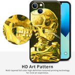 iPhone 13 Mini Silicone Case(Head of a Skeleton with a Burning Cigarette by Vincent Van Gogh) - Berkin Arts