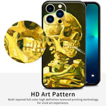 iPhone 13 Pro Silicone Case(Head of a Skeleton with a Burning Cigarette by Vincent Van Gogh) - Berkin Arts