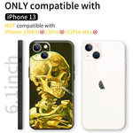 iPhone 13 Silicone Case (Head of a Skeleton with a Burning Cigarette by Vincent Van Gogh) - Berkin Arts