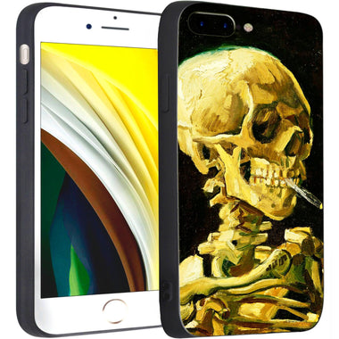 iPhone 7 Plus Case/iPhone 8 Plus Silicone Case(Head of a Skeleton with a Burning Cigarette by Vincent Van Gogh) - Berkin Arts