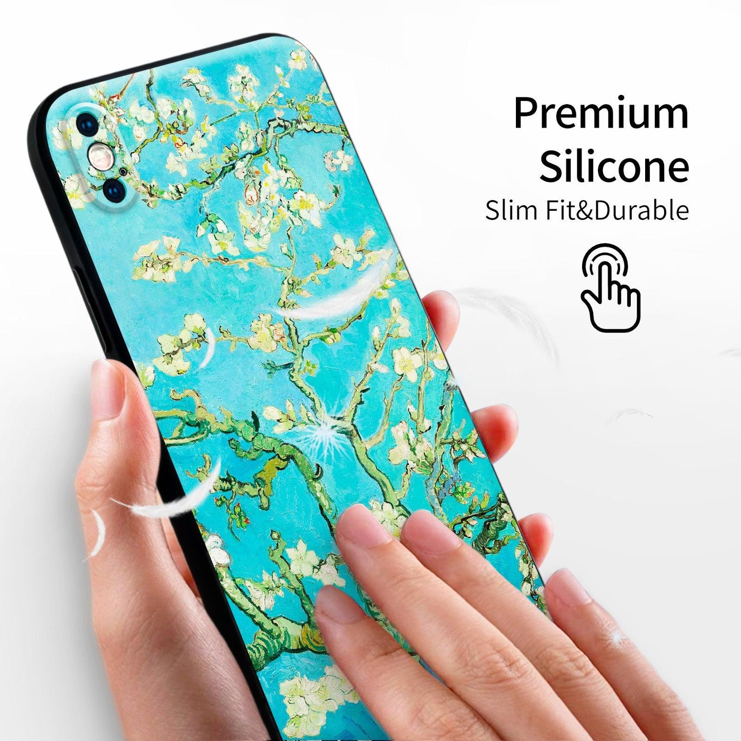 iPhone X/iPhone XS Case Silicone Cute(Almond blossom by Vincent van Gogh) - Berkin Arts