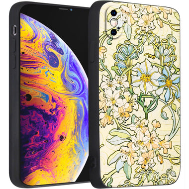 iPhone X/iPhone XS Case Silicone Cute(Clematis by Alphonse Mucha) - Berkin Arts