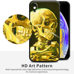 iPhone X/iPhone XS Case Silicone Cute(Head of a Skeleton with a Burning Cigarette by Vincent Van Gogh) - Berkin Arts