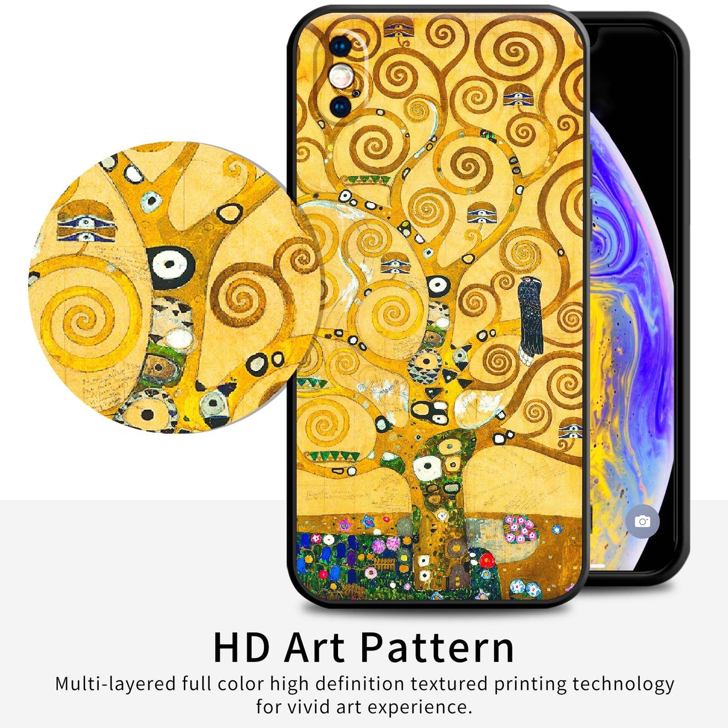 iPhone X/iPhone XS Case Silicone Cute(Tree of Life by Gustav Klimt) - Berkin Arts