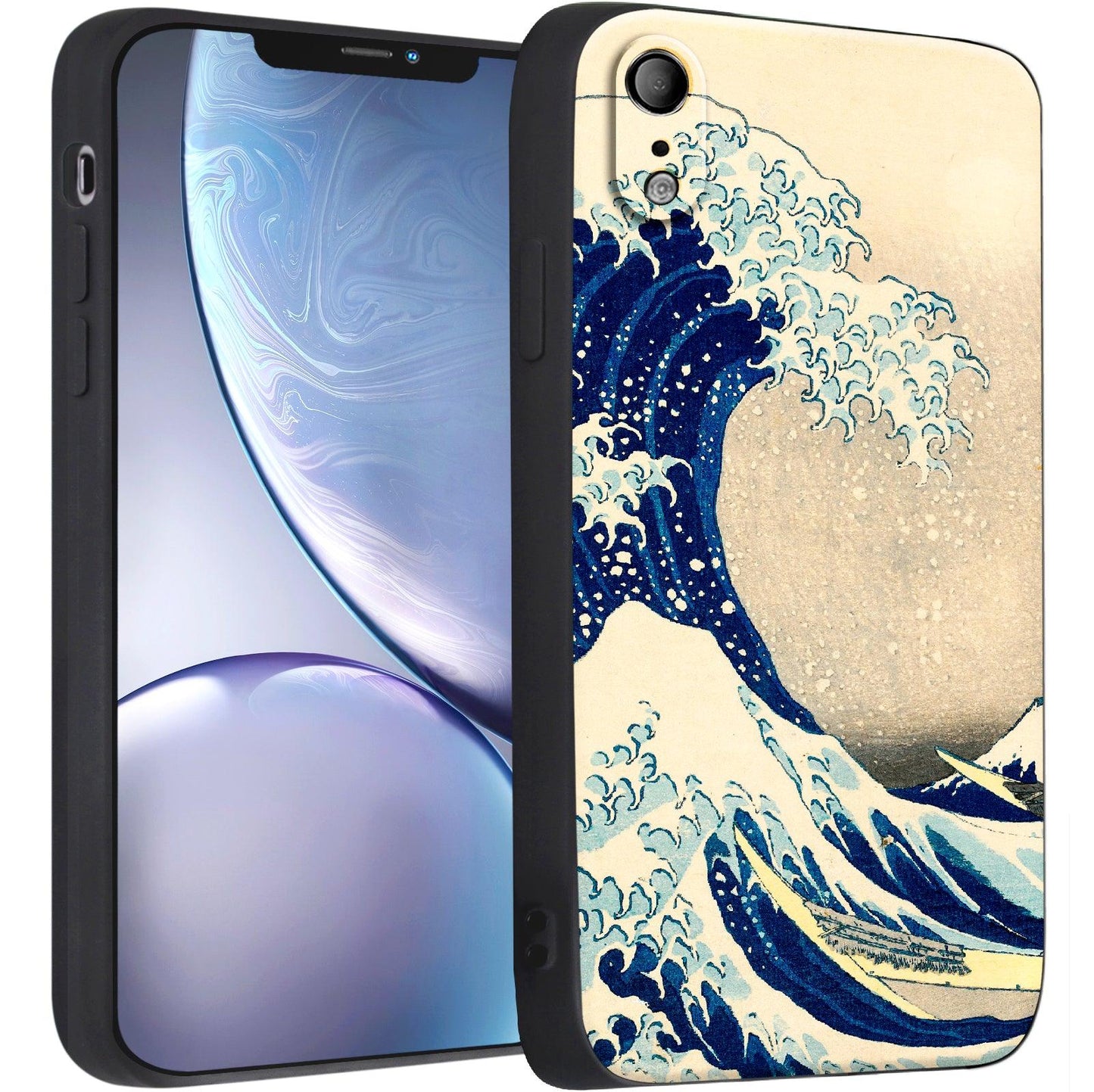 iPhone XR Silicone Case(Under The Wave Off Kanagawa The Great Wave by Katsushika Hokusai) - Berkin Arts