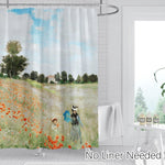 Landscape Art Shower Curtain Set (Poppy Field by Claude Monet) - Berkin Arts