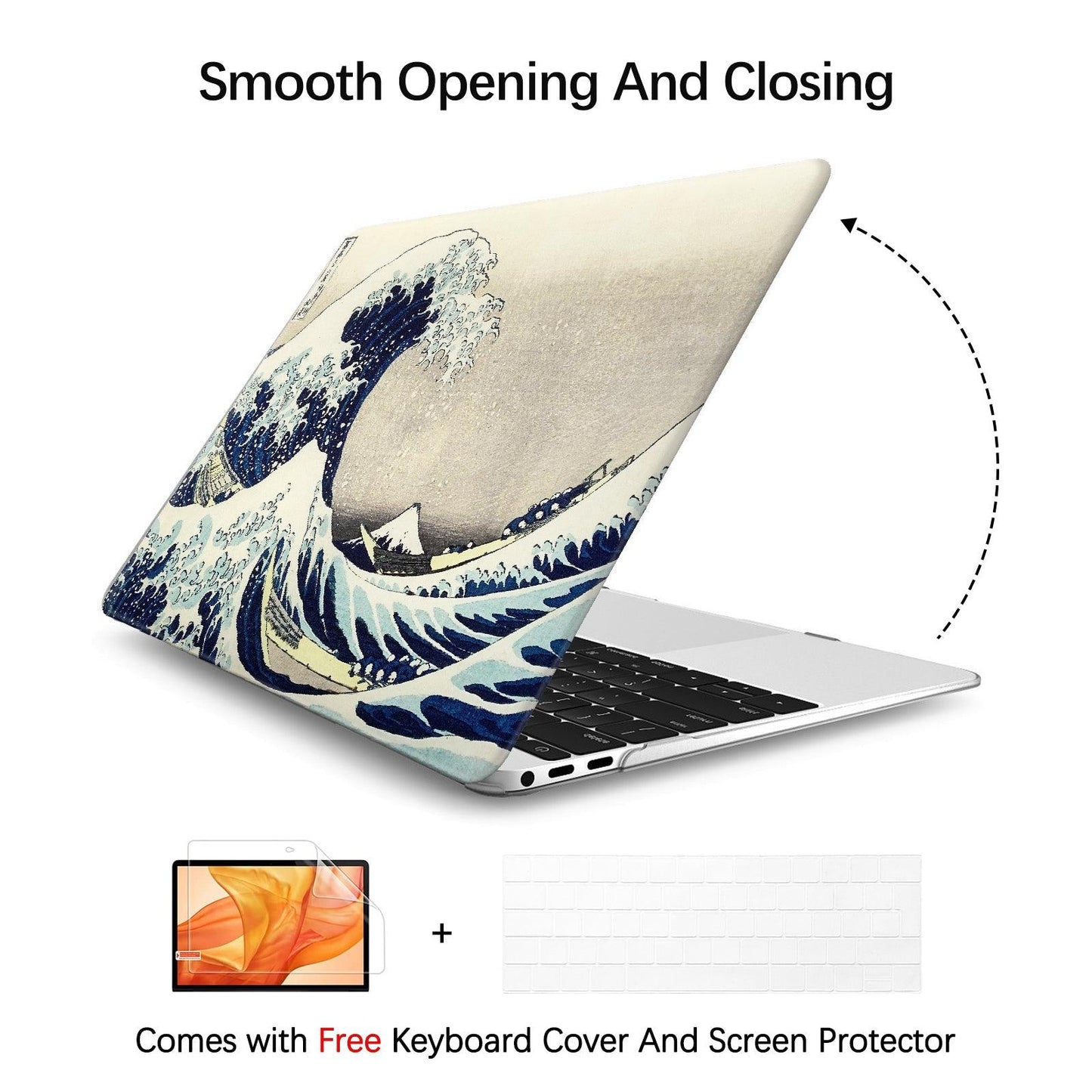 MacBook Air 13.6 Inch Art Case, A2681 (The Great Wave by Hokusai) - Berkin Arts