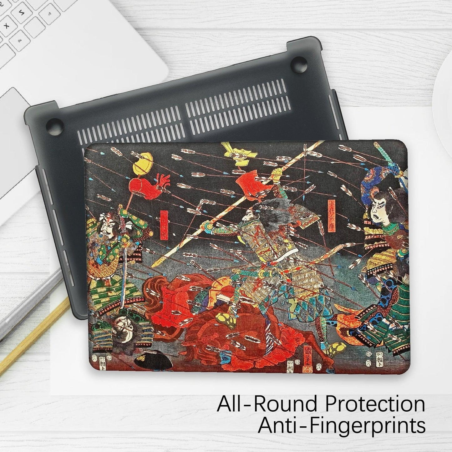 MacBook Pro 13 Inch Art Case, A1706/A1989/A2159 (The Kusunoki's Final Attack by Kuniyoshi) - Berkin Arts