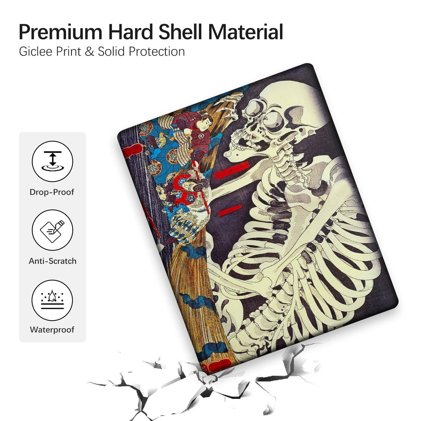 MacBook Pro 13 Inch Art Case, A1706/A1989/A2159 (The Skeleton Specter by Kuniyoshi) - Berkin Arts