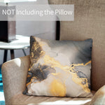 Marble Abstract Throw Pillow Covers Pack of 2 18x18 Inch (Glowing Golden Veins) - Berkin Arts