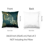 Marble Abstract Throw Pillow Covers Pack of 2 18x18 Inch (Gold Abstract Line) - Berkin Arts