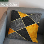 Marble Abstract Throw Pillow Covers Pack of 2 18x18 Inch (Golden and Black Stitching ) - Berkin Arts