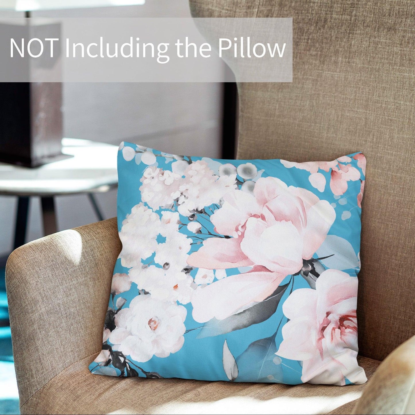 Modern Flower Throw Pillow Covers Pack of 2 18x18 Inch (White Peony) - Berkin Arts